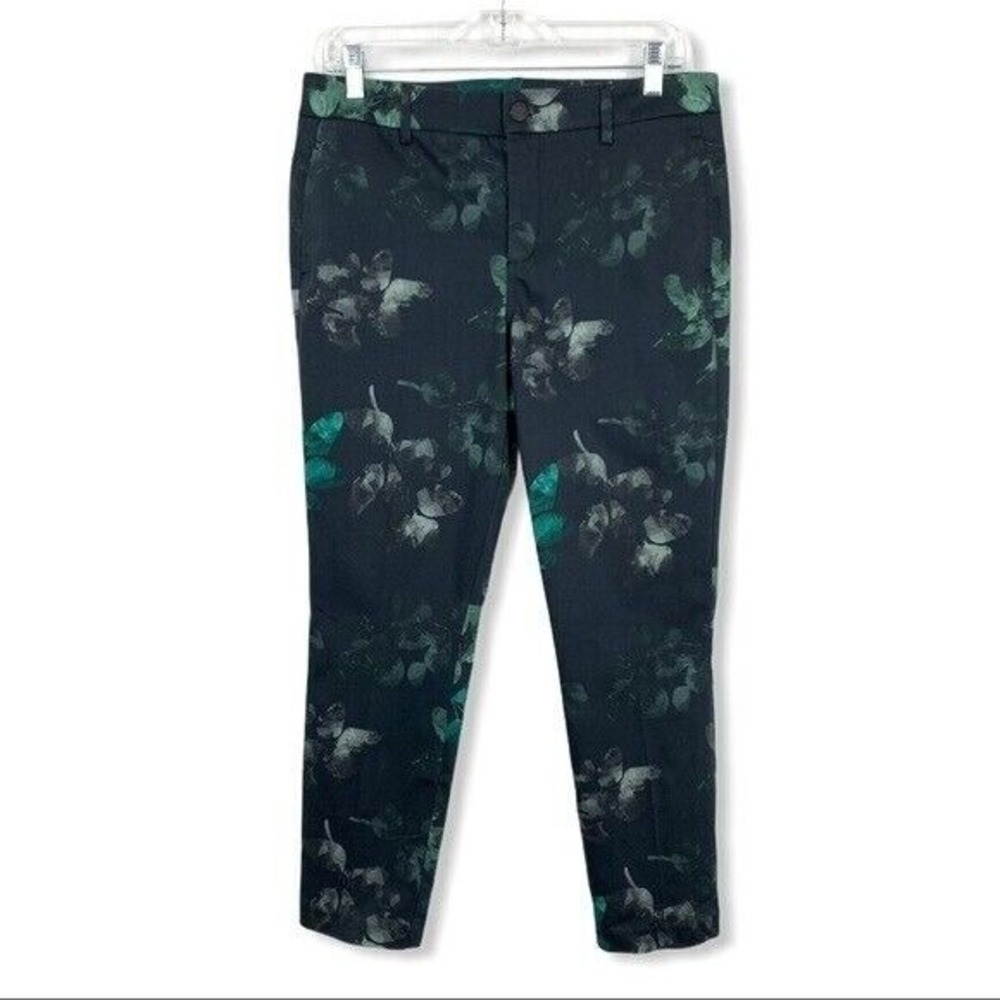 Level 99‎ Butterfly Floral Print Mid Rise Cropped Slim Pants 29